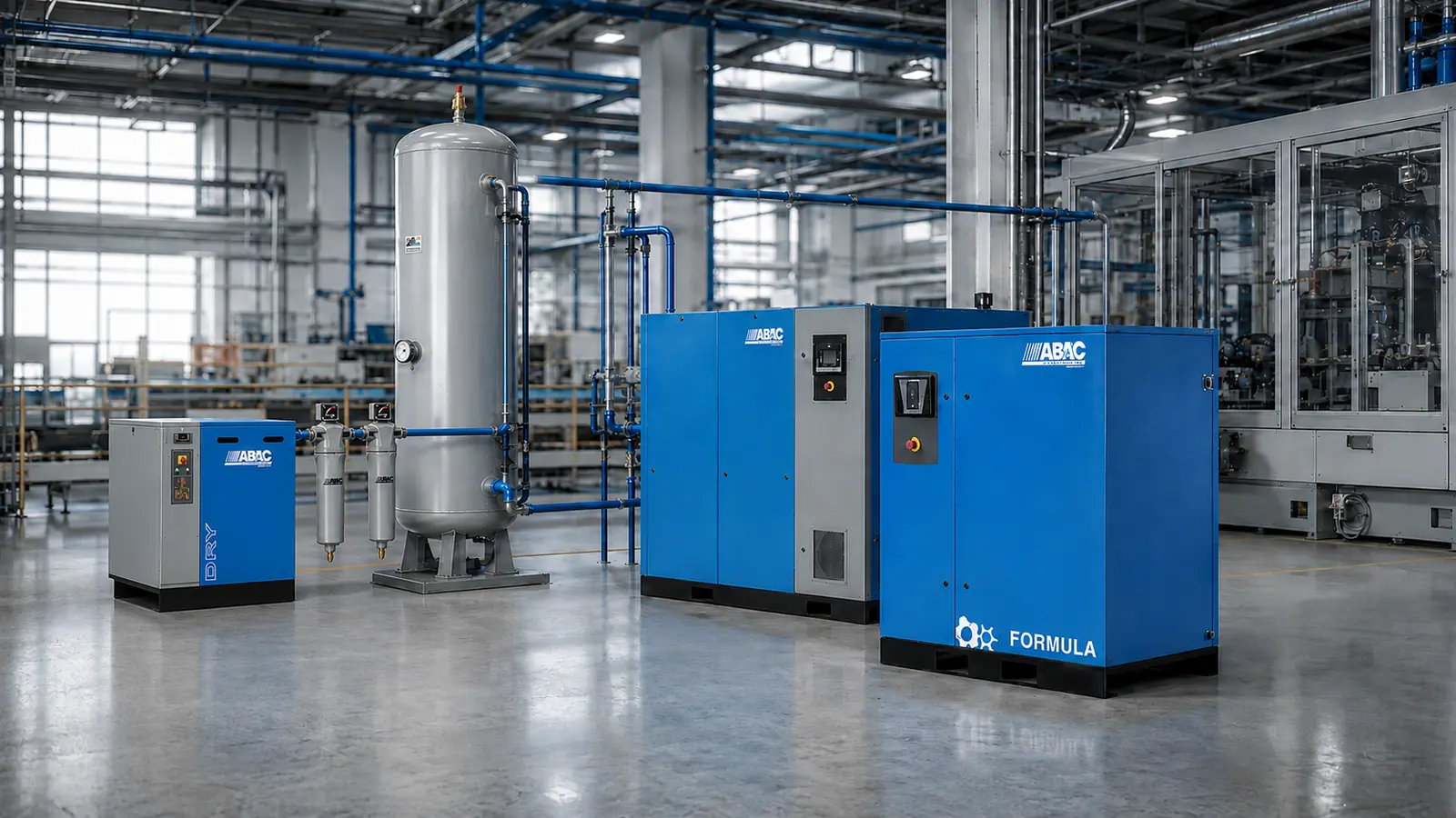 Installation industrielle de compresseurs ABAC